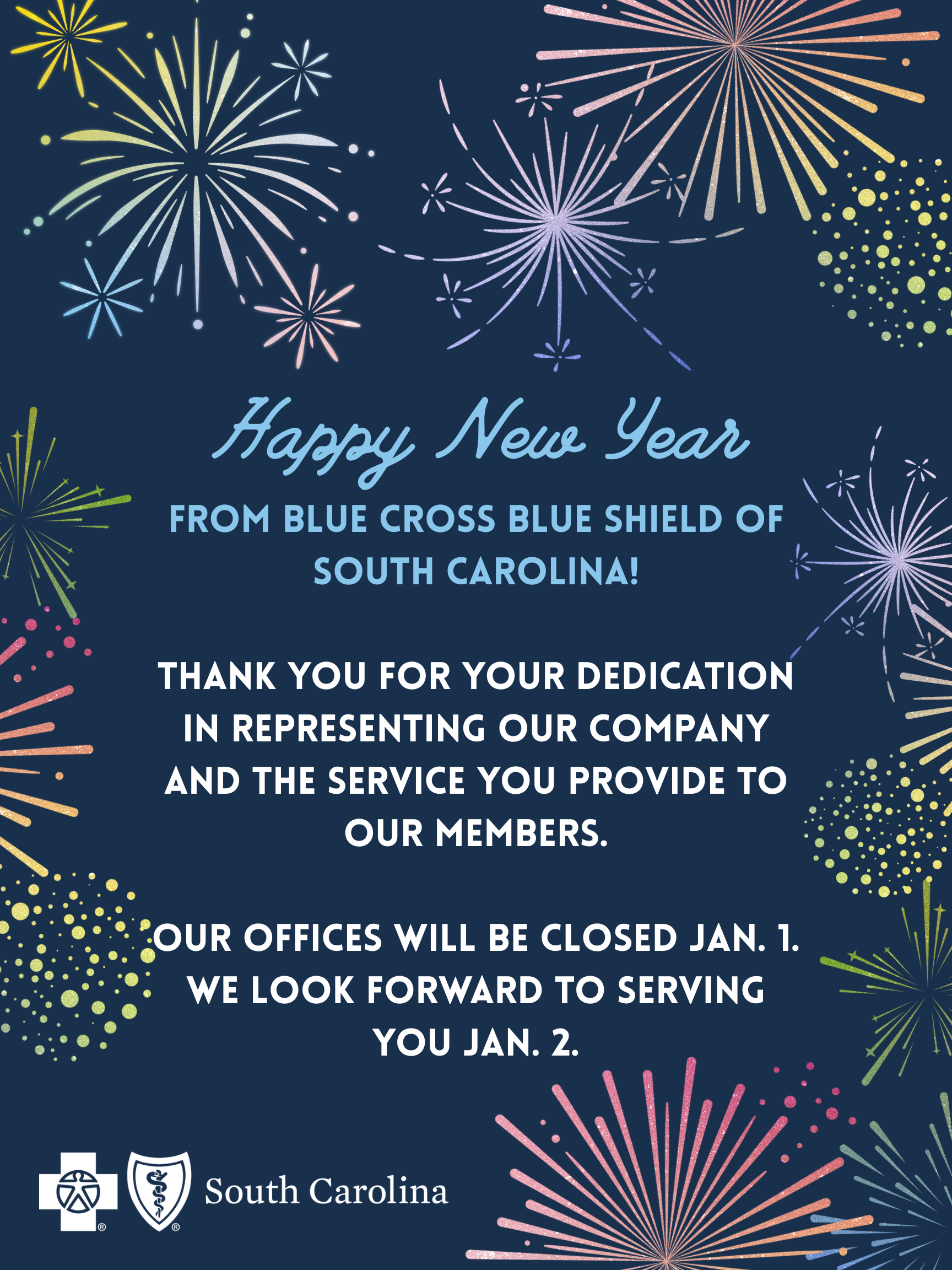 Happy New Year from BlueCross BlueShield of South Carolina!