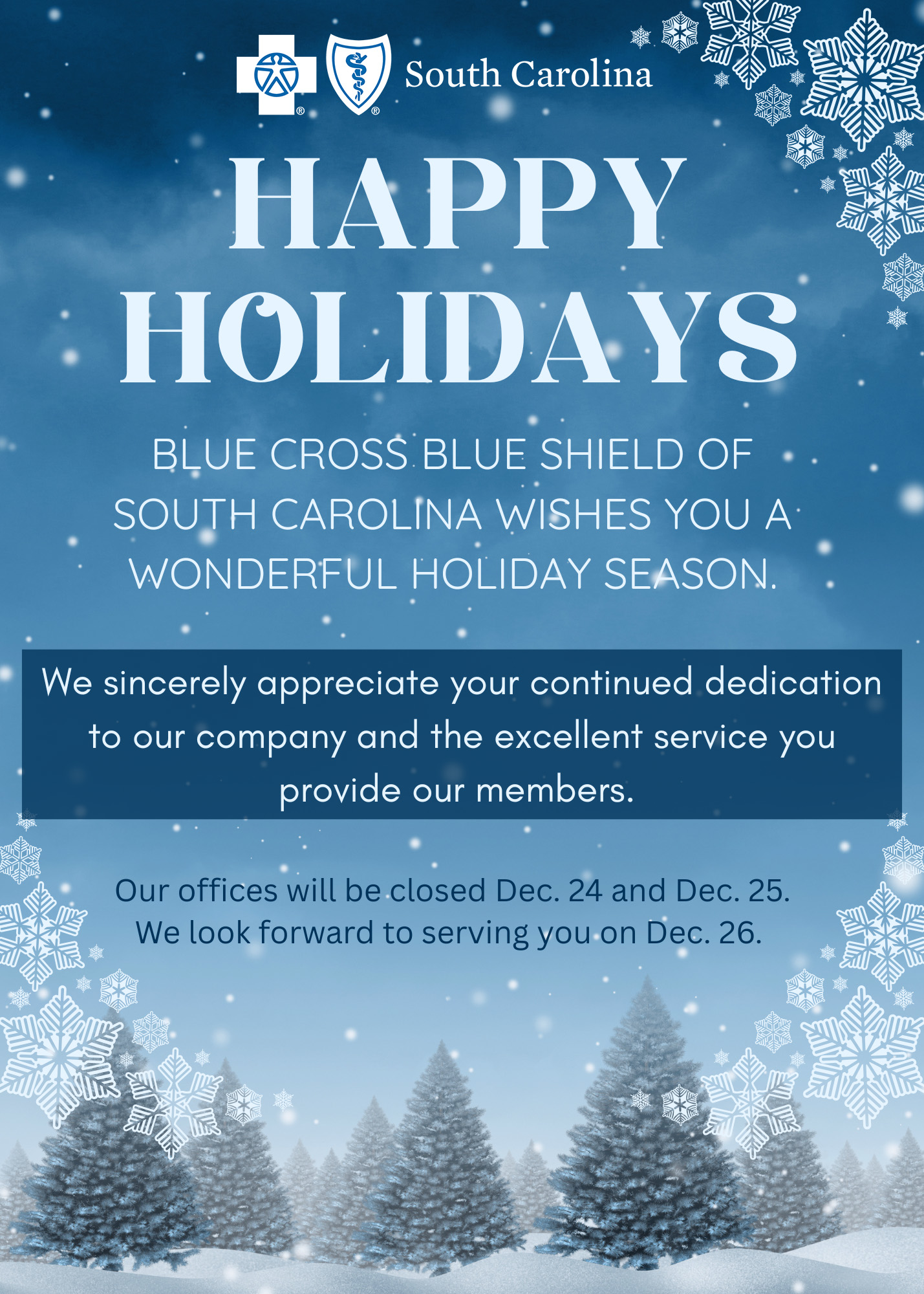 Happy Holidays from BlueCross BlueShield of South Carolina